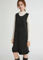 Ruffled Mini Sleeveless Dress Chic Knitted Vestido
