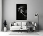 Drifting Astronaut Starry Black Space Glass Wall Art