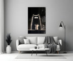 Coffee Lover Cat Glass Wall Art || Designer Collection