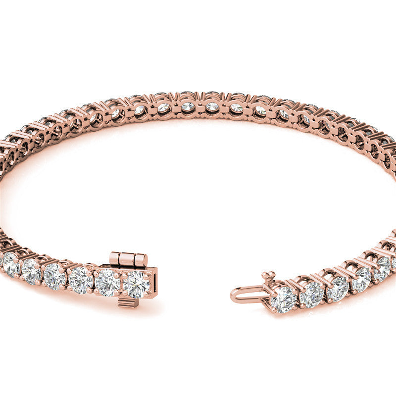 6ctw Created Sapphire Tennis Bracelet - 3mm Stones - 14K Gold Overlay in White, Yellow or Rose Gold