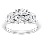AGI Certified 2 CTW Classic Three-Stone Round Lab Grown Diamond (G-VS) Engagement Ring in 14K White Gold