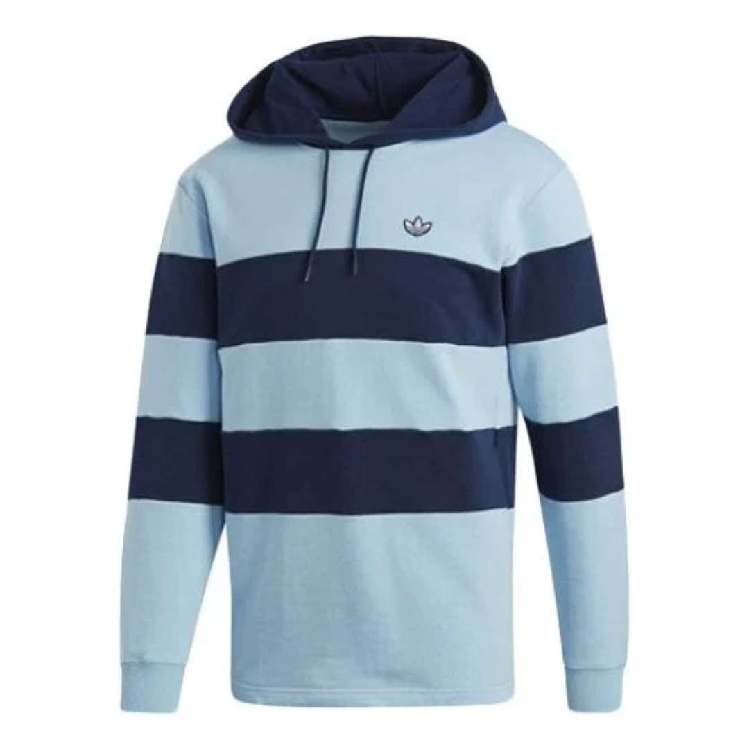 adidas Originals Men's Samstag Colorblock Hoodie -  Drawstring Light Blue