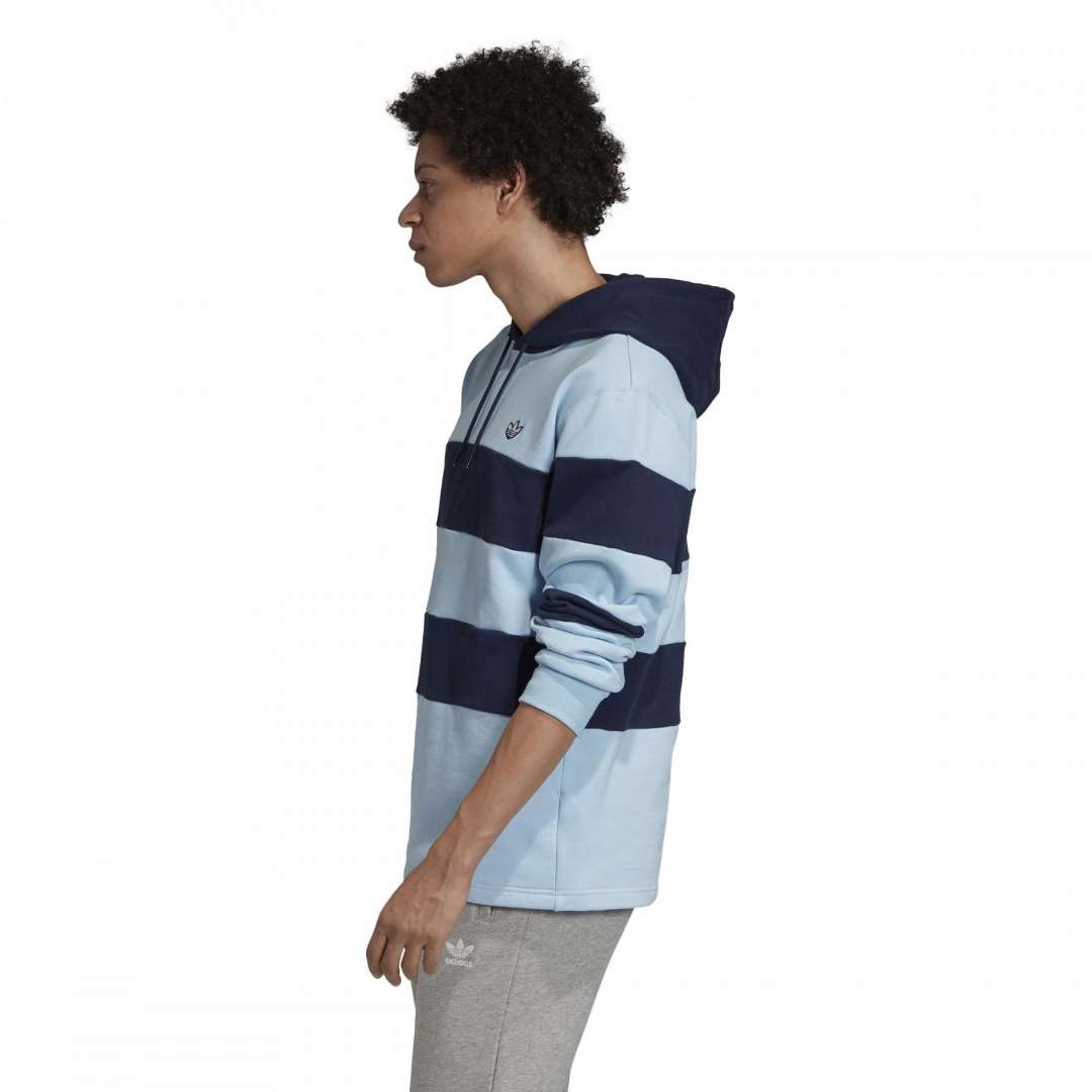 adidas Originals Men's Samstag Colorblock Hoodie -  Drawstring Light Blue