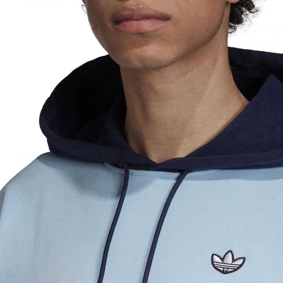 adidas Originals Men's Samstag Colorblock Hoodie -  Drawstring Light Blue