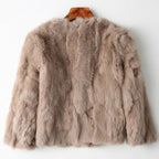 Women’s Fashionable Genuine Brown Fur Jacket