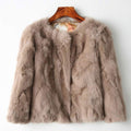 Women’s Fashionable Genuine Brown Fur Jacket