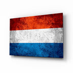 Vintage Netherlands Flag Glass Wall Art