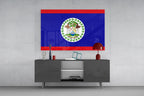 Belize Flag Glass Wall Art
