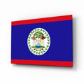 Belize Flag Glass Wall Art