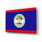 Belize Flag Glass Wall Art