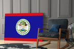 Belize Flag Glass Wall Art