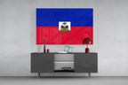 Elegant Haitian Flag Wall Art Glass Wall Art