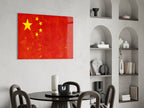 China Flag Grunge Glass Wall Art