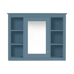 Wall Mounted Medicine Cabinet With Mirror, Storage Cabinet Featuring 6 Open Shelves And Adjustable Interior