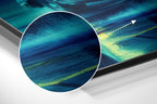 Vintage Coupe on Neon Rainy Street Brushed Aluminum Dibond Wall Art