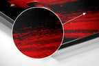 Red Fifties Cruiser Pixel Glitch Brushed Aluminum Dibond Wall Art