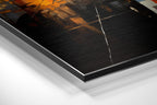 City at Night Brushed Aluminum Dibond Wall Art