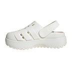 adidas WOMEN'S ADILETTE CLOG PLATFORM SLIDE SANDALS - White