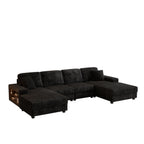 U-Shaped Convertible Sofa, 4 Seater Large Living Room Lounge