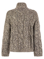 Brunello Cucinelli Women Soft Wool, Cashmere And Mohair Turtleneck Sweater With Braided Design