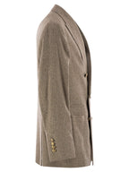 Brunello Cucinelli Men One-And-A-Half Breasted Deconstructed Jacket In Checked Flannel