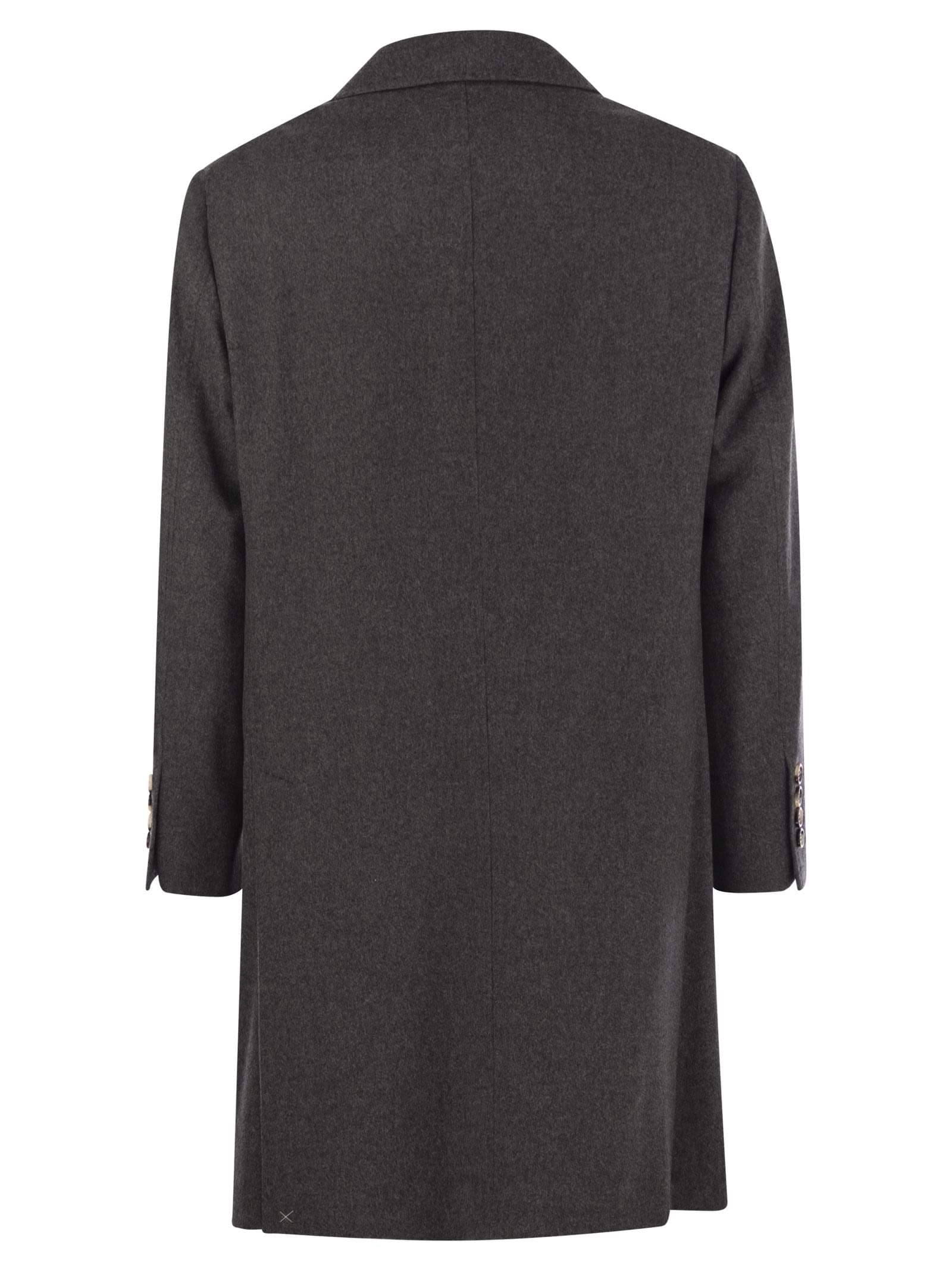 Brunello Cucinelli Men Wool And Cashmere Coat