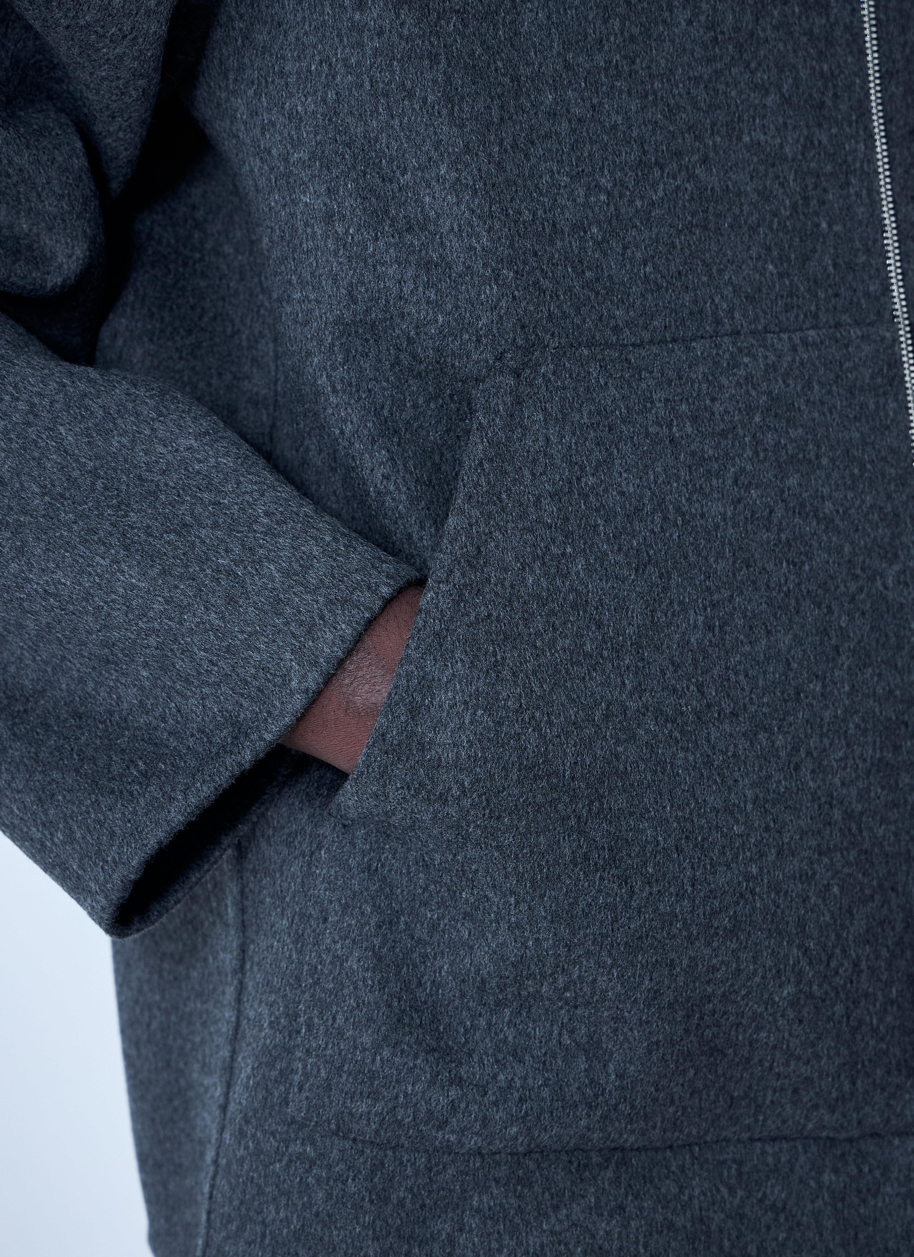 Bottega Veneta Men Double Face Wool Hooded Jacket
