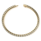 Set of Three 6ctw Created Moissanite Tennis Bracelets – 3mm Stones – 14K Gold Overlay in White, Yellow & Rose Gold
