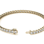 6ctw Created Sapphire Tennis Bracelet - 3mm Stones - 14K Gold Overlay in White, Yellow or Rose Gold