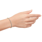 6ctw Created Sapphire Tennis Bracelet - 3mm Stones - 14K Gold Overlay in White, Yellow or Rose Gold
