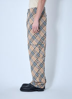 Burberry Men Check Linen-Blend Pants