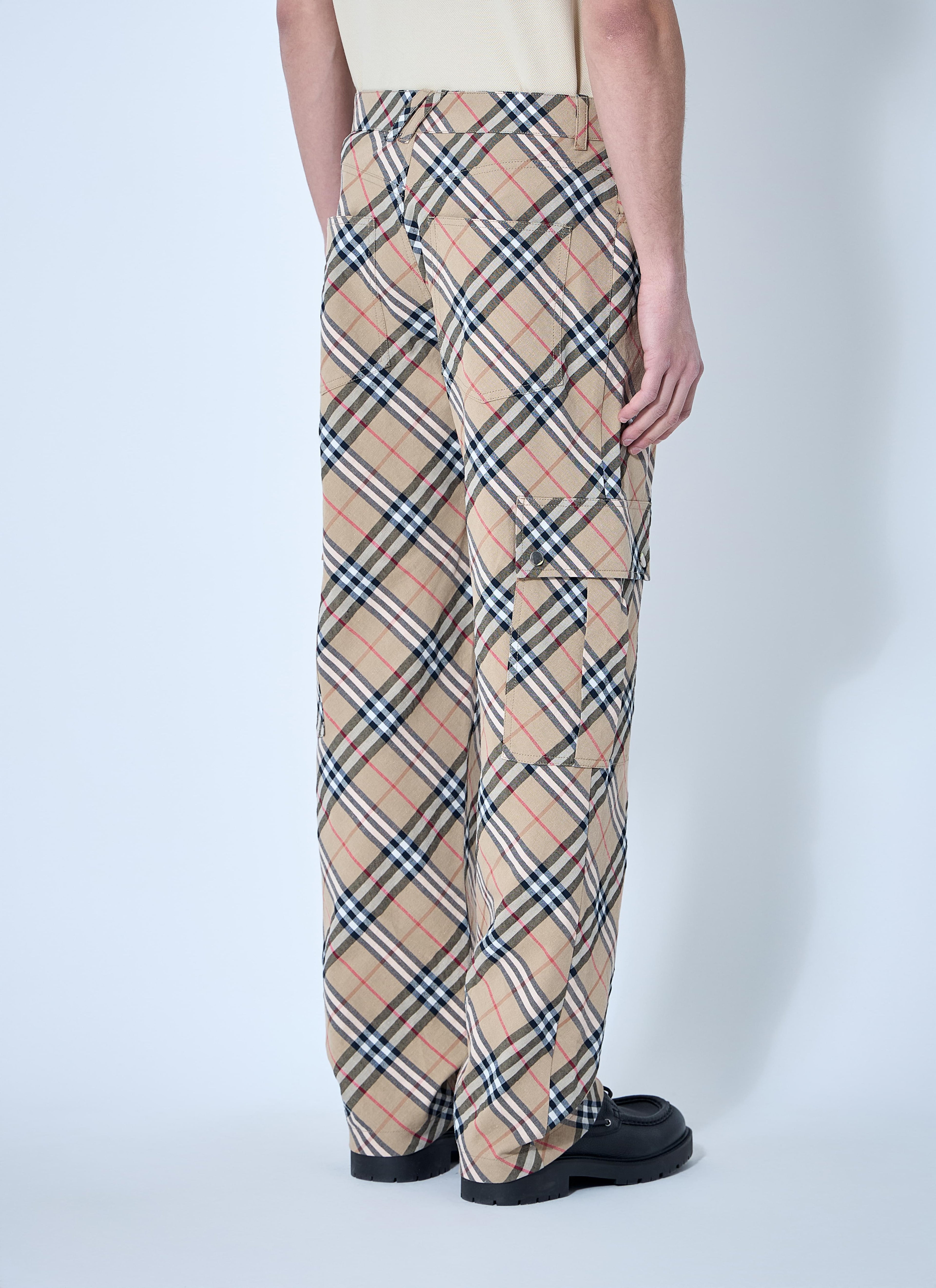 Burberry Men Check Linen-Blend Pants