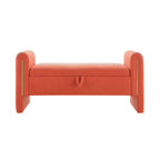 Modern Teddy Upholstered Large Bed End Bench With Arms And Storage