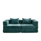 Convertible Floor Sofa Bed With Pillow Back Support Armrest