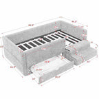 Safe Kids Bed With Guardrails And Storage