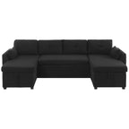 U-Shaped Sectional Sofa Bed With Storage And USB Ports