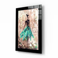 Teal Skirt Abstract Dancer Glass Wall Art