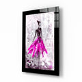Magenta Skirt Abstract Dancer Glass Wall Art
