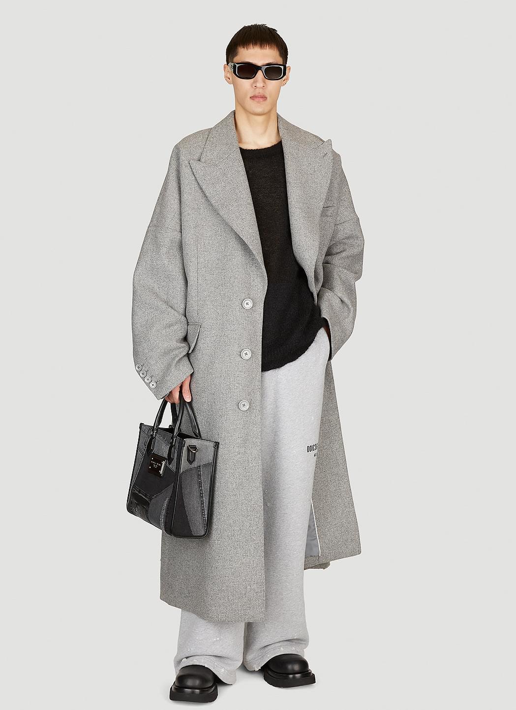 Dolce & Gabbana Men Double-Breasted Wool Coat