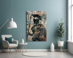 Spartan Spear and Round Shield Glass Wall Art