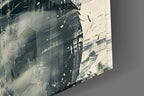 Monochrome Ink Spartan Helmet Glass Wall Art
