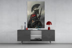 Realistic Spartan Warrior Glass Wall Art