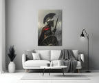Realistic Spartan Warrior Glass Wall Art