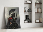 Realistic Spartan Warrior Glass Wall Art