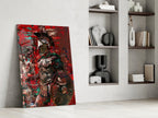 Deep Red Gladiator Shield Glass Wall Art