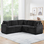 Modern L Shaped Sectional Sofa Bed With Hidden Storage Upholstery