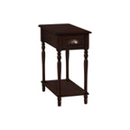 Accent Side Table, 2 Tier, Storage Drawer, Stylish Traditional Design