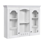 Wall-Mounted Medicine Cabinet With 2 Glass Doors, Adjustable Shelves - White