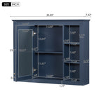 Wall Mounted Medicine Cabinet With Mirror, Storage Cabinet Featuring 6 Open Shelves And Adjustable Interior