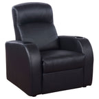 Upholstered Recliner With Cup Holder Comfort Lounge Chair - Black